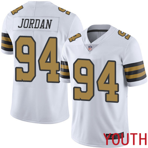 New Orleans Saints Limited White Youth Cameron Jordan Jersey NFL Football #94 Rush Vapor Untouchable Jersey